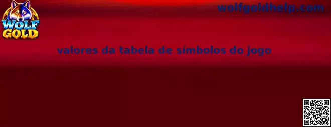 Valores da tabela de símbolos do jogo Wolf Gold